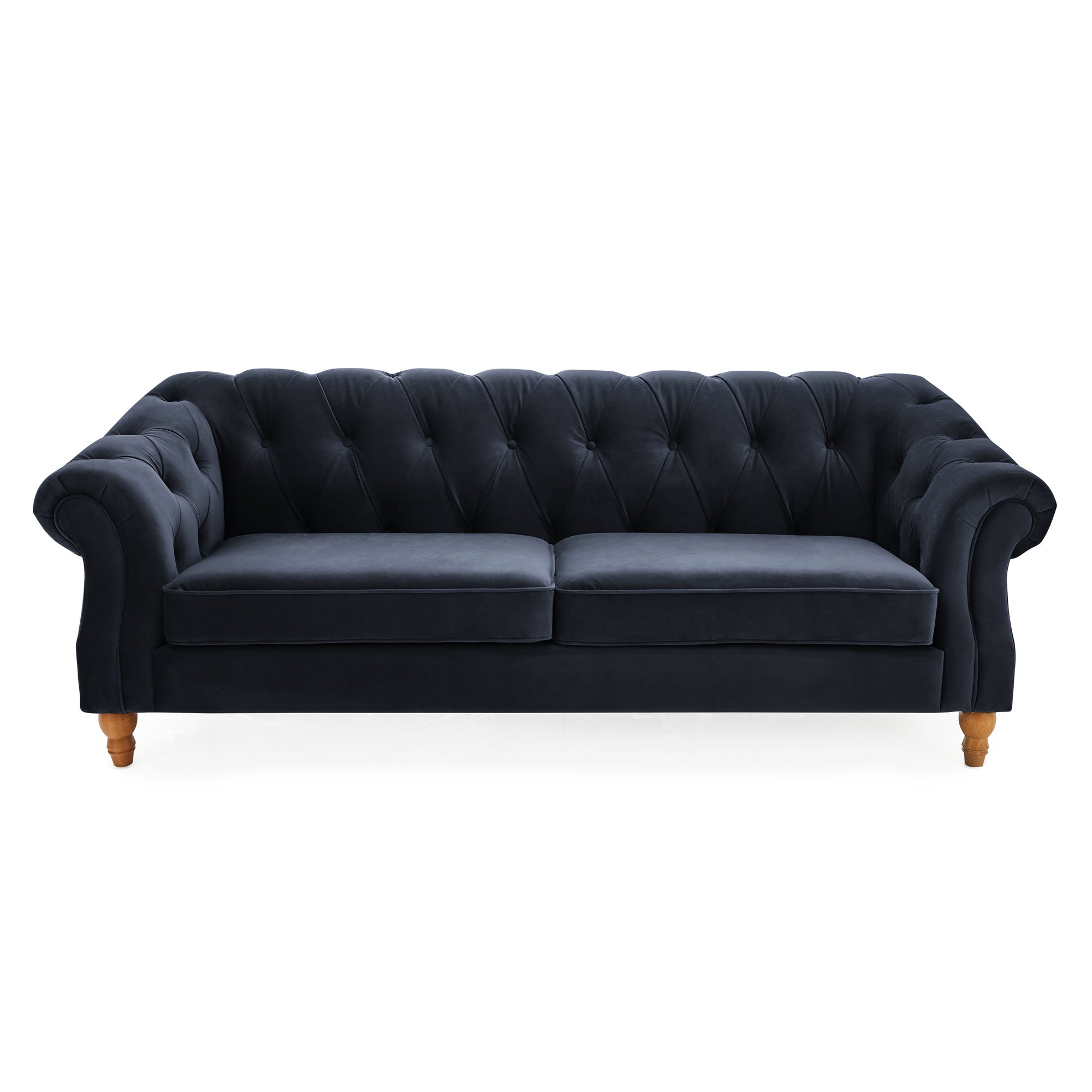 Photo of Aubrey velvet 3 seater sofa blue