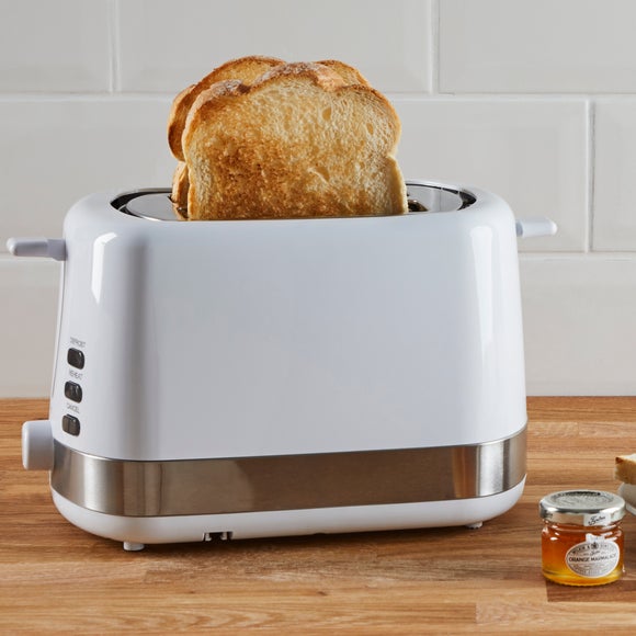 Dunelm 2 Slice Plastic White Toaster Dunelm