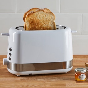 Dunelm 2 Slice Plastic White Toaster