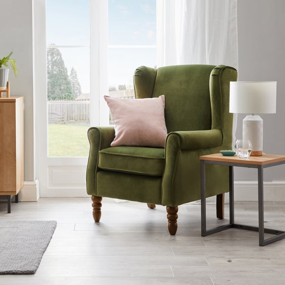 Dunelm velvet online armchair