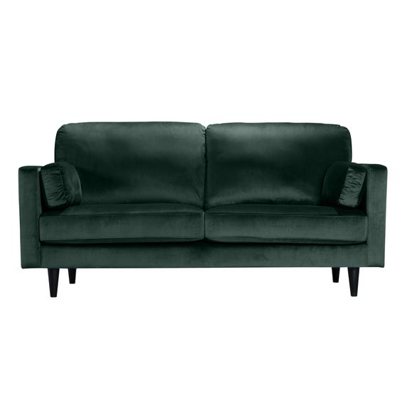 Dunelm Sheldon Velvet 2 Seater Sofa Bottle (Green) |