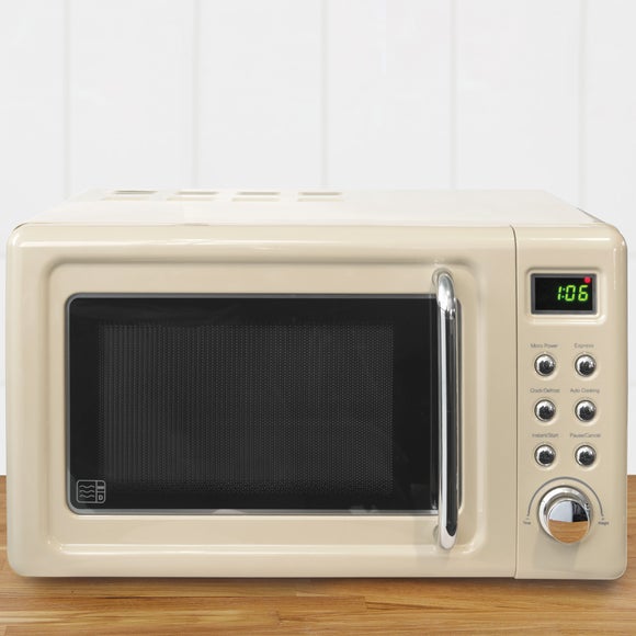Cookology Retro Digital Microwave in Cream RETDI20LCR Freestanding 20L 700W 