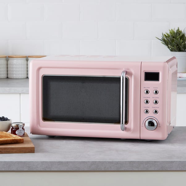 Retro 20L 800W Pink Digital Microwave Pink