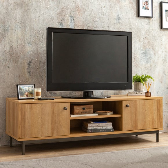 oak effect tv table