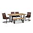Brooklyn Oak Dining Table Set with 4 Chairs and Bench Oak (Brown)