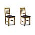 Coxmoor Set of 2 Dining Chairs Brown PU Leather Mid Oak (Brown)