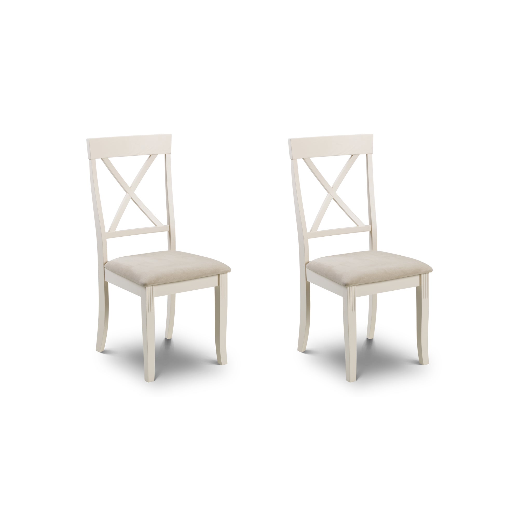 Davenport Set Of 2 Dining Chairs Faux Leather Cream