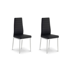 Greenwich Set of 2 Dining Chairs Black PU Leather