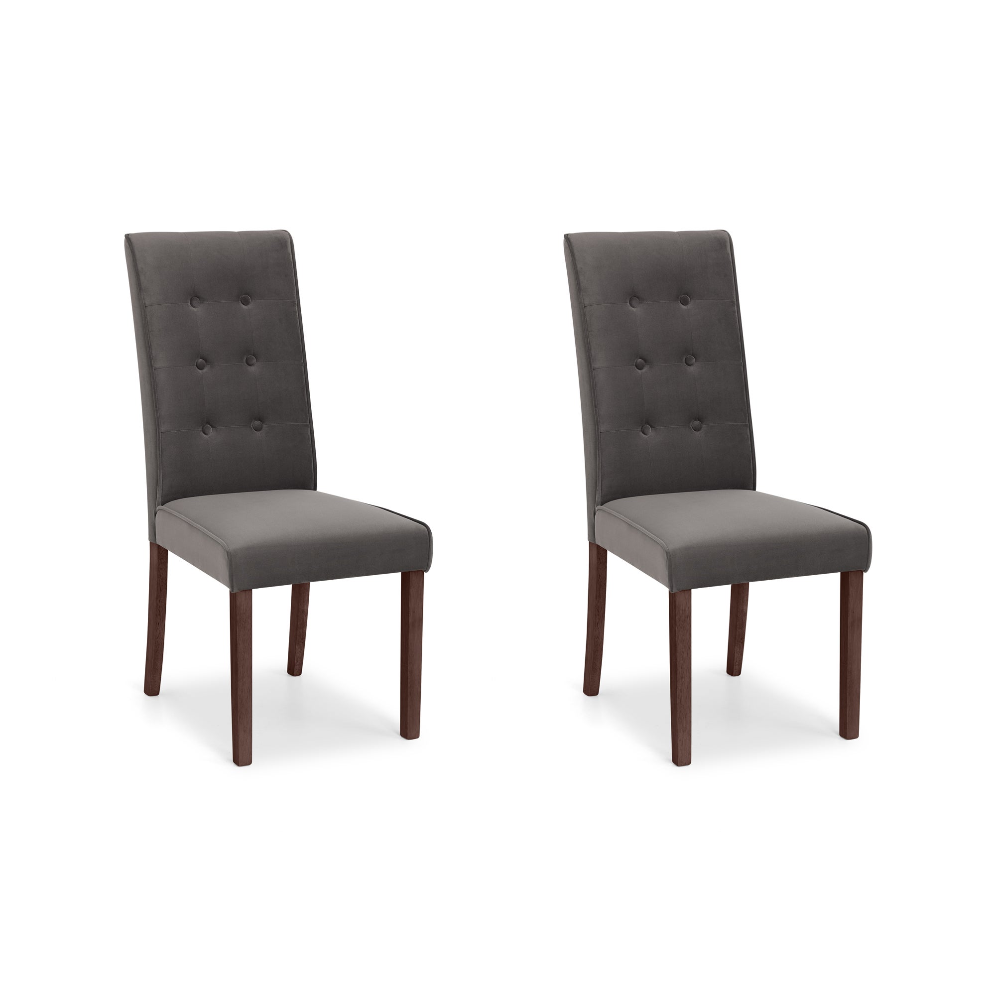 Madrid Set of 2 Dining Chairs Grey Velvet | Dunelm