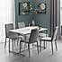 Scala Dining Table & 4 Jazz Grey Chairs Silver