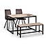 Tribeca Dining Table, Bench & 2 Monroe Chairs Black