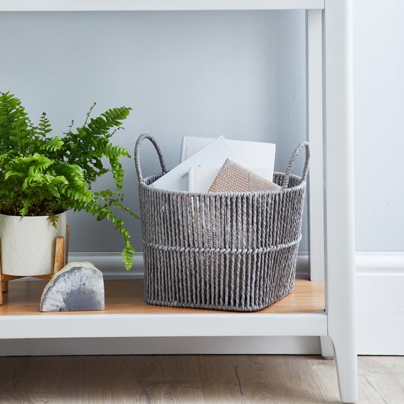 White woven deals storage baskets