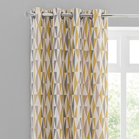 Triangle Chenille Jacquard Eyelet Curtains
