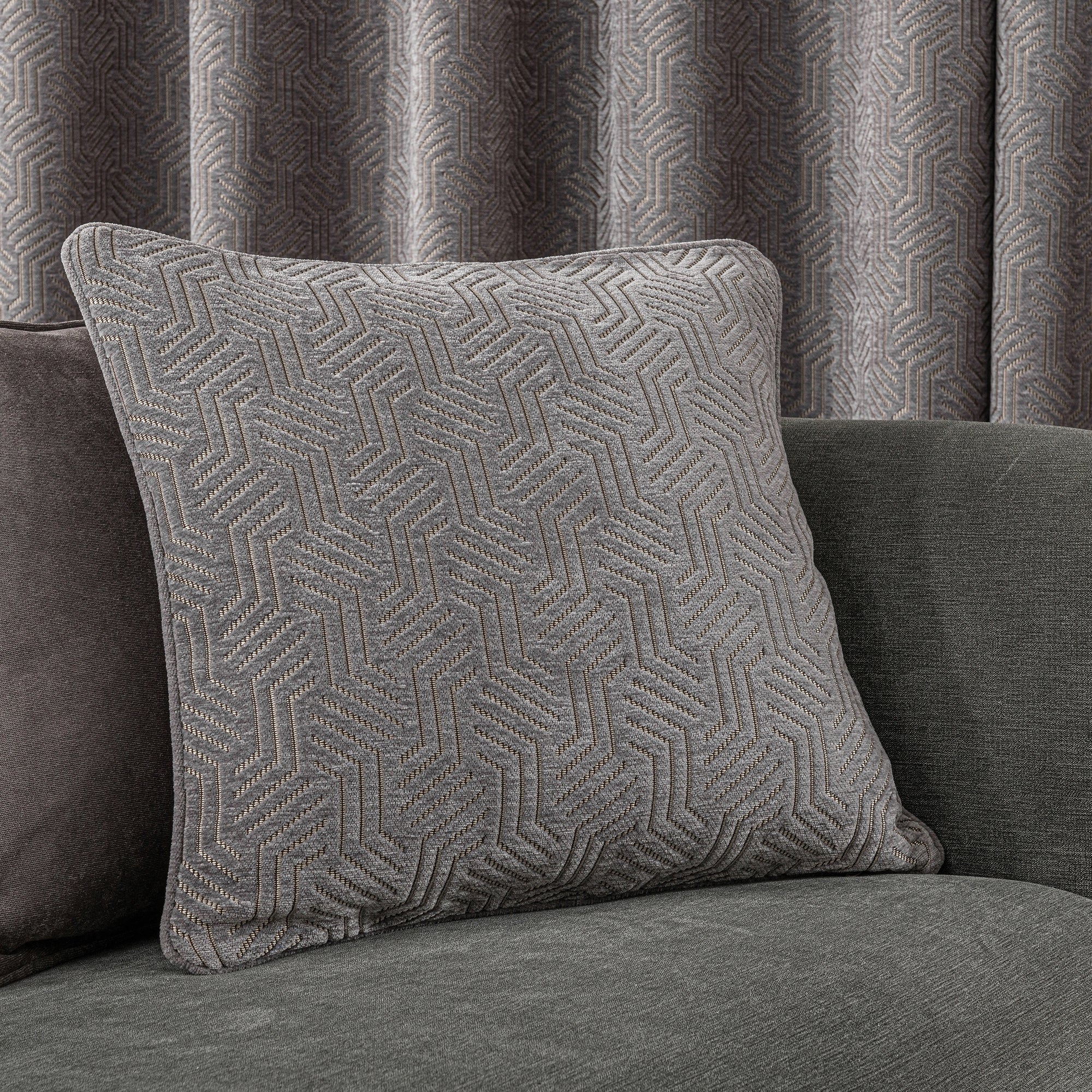 Image of Abstract Chenille Dove Grey Cushion Grey