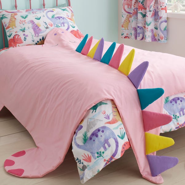 Dinosaur Pink 3D Bedspread Pink