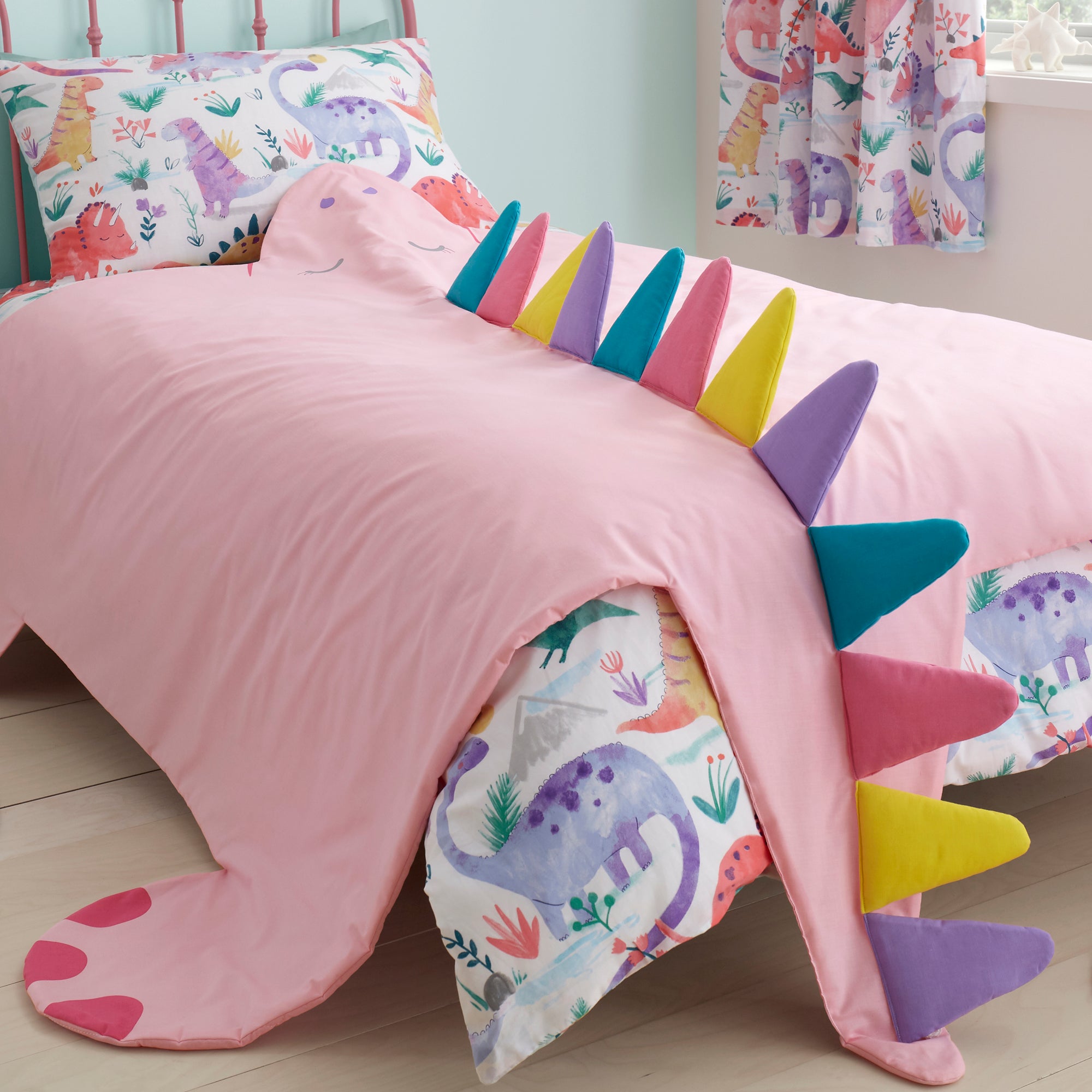 Dinosaur Pink 3D Bedspread