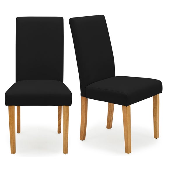 black pu dining chairs