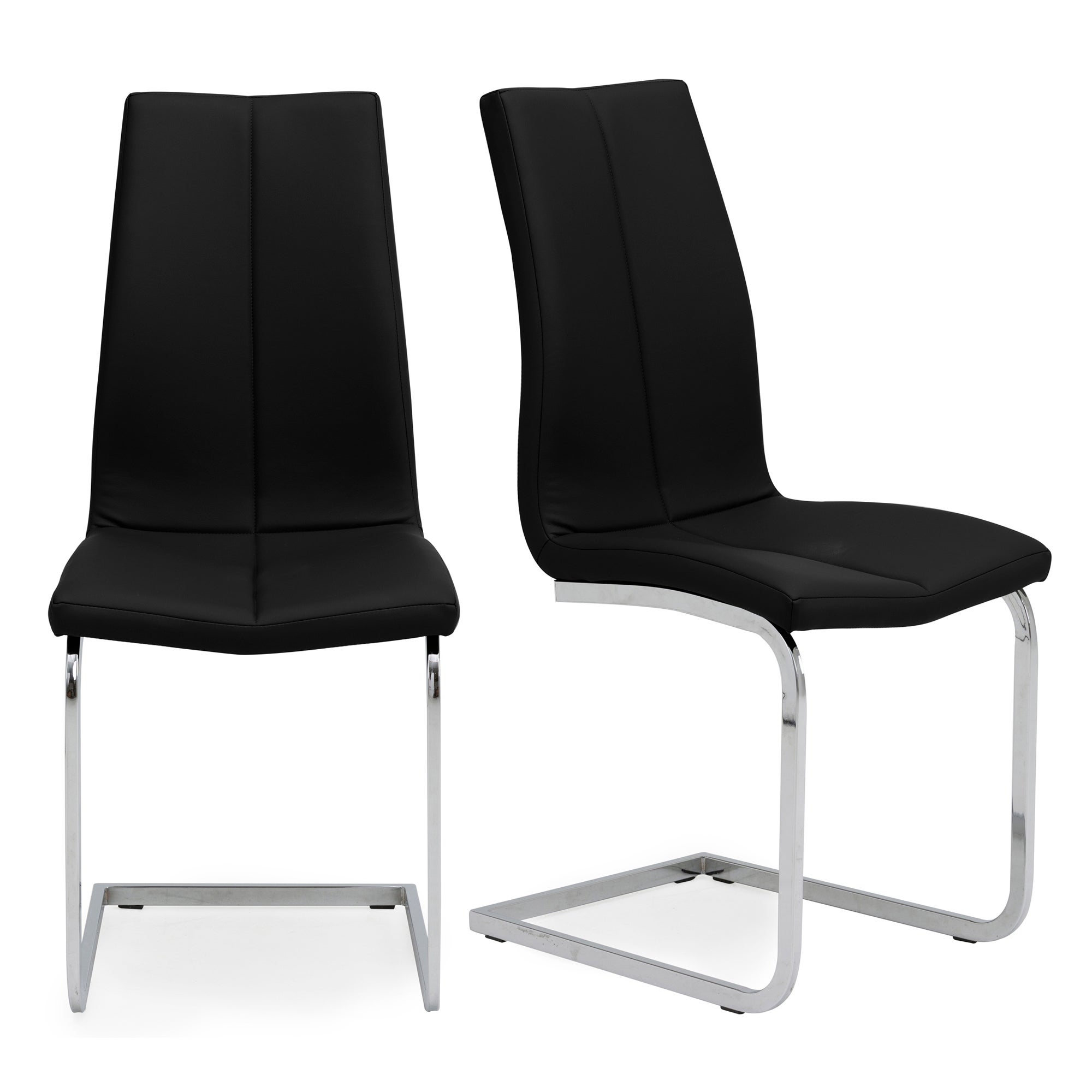 Jamison Set Of 2 Dining Chairs Faux Leather Black