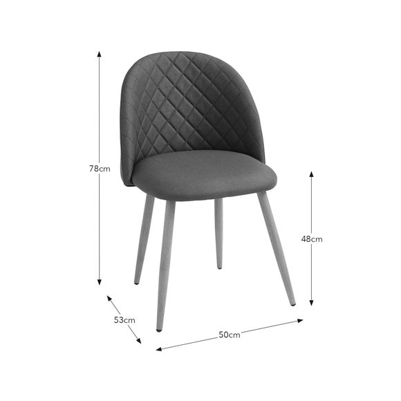 Astrid Dining Chair, Flatweave Fabric Dunelm