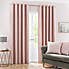 Chenille Pale Pink Eyelet Curtains Pink undefined
