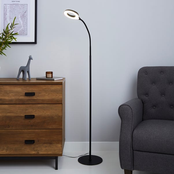 Lekan Integrated Led Black Floor Lamp Dunelm Lekan Integrated Led Black Floor Lamp, What Floor Lamp Is The Brightest