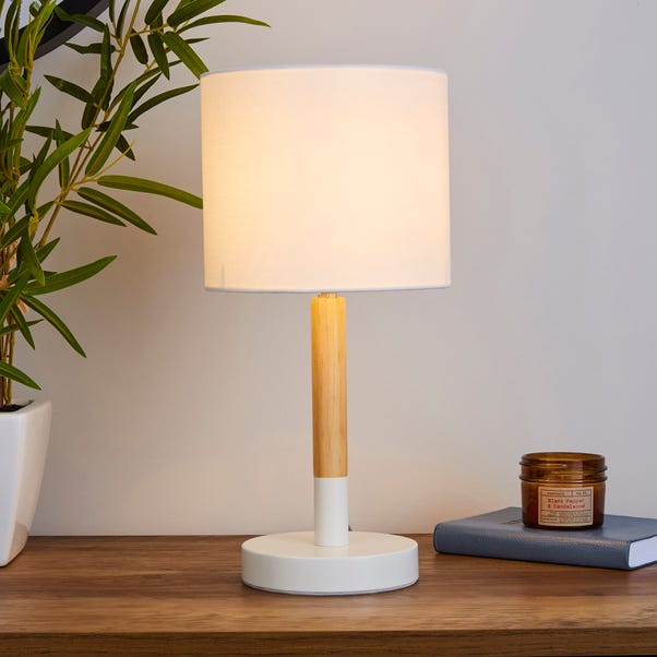 Dion White Wood Table Lamp Dunelm Dion White Wood Table Lamp Dunelm, Childrens Bedside Lamps Dunelm Mill