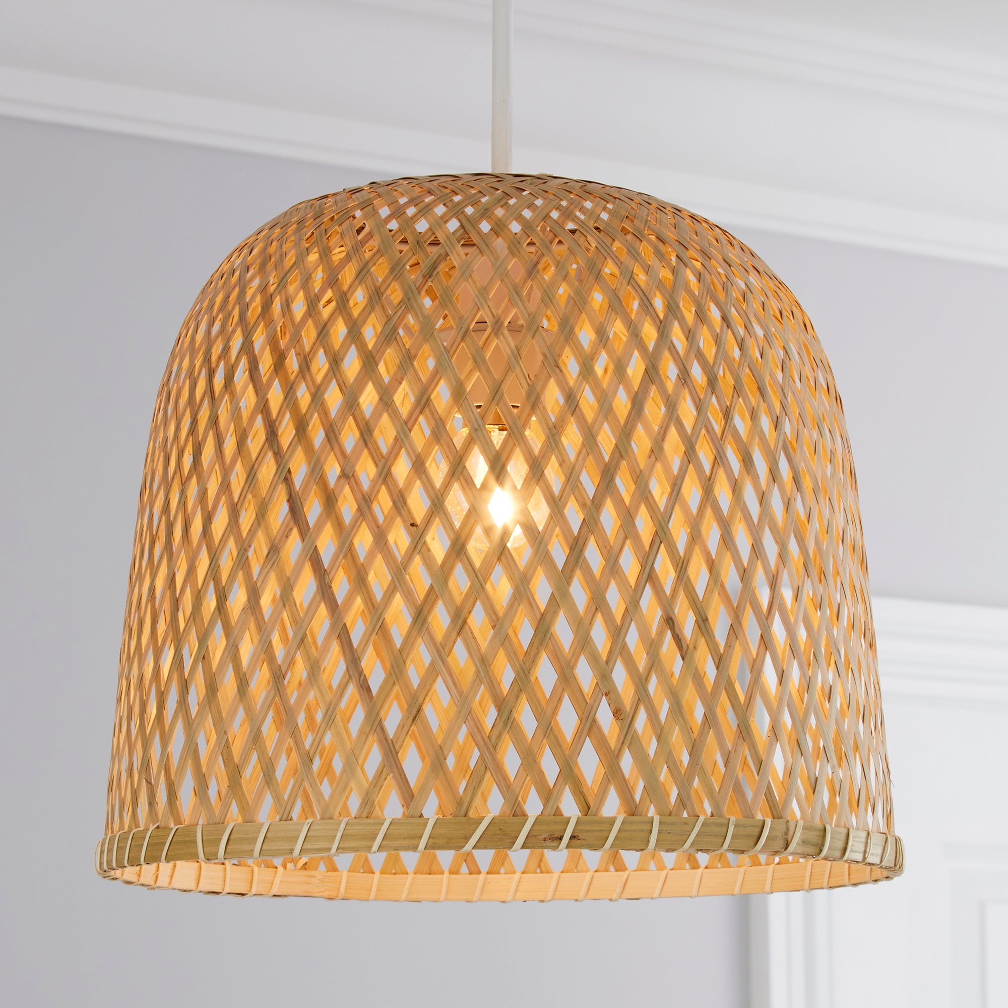 Click to view product details and reviews for Leena Bamboo Easy Fit Pendant Brown.