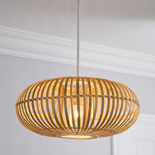Abrielle Bamboo Easy Fit Pendant Dunelm, How To Put A Lampshade On Ceiling Light