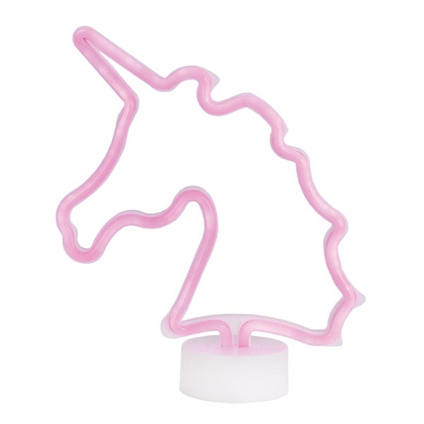 In tegenspraak Rechtsaf verkopen Neon Pink Unicorn LED Lamp | Dunelm
