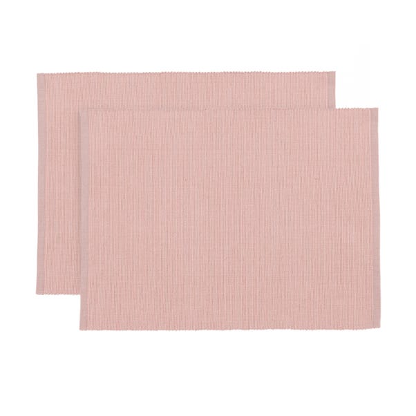Set of 2 Ribbed Placemats Pink