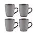 Set of 4 Stoneware Grey Mugs Grey