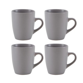 Set of 4 Stoneware Grey Mugs
