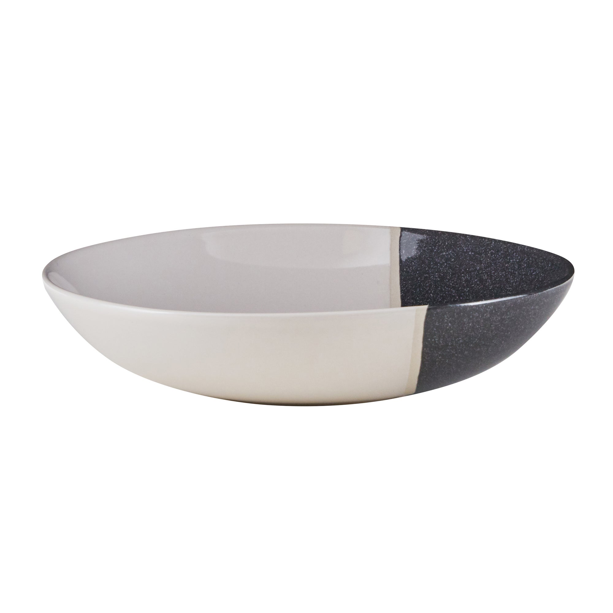 Elements Dipped Charcoal Stoneware Pasta Bowl Beigegrey