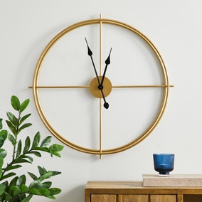 Slim Frame 60cm Wall Clock Gold