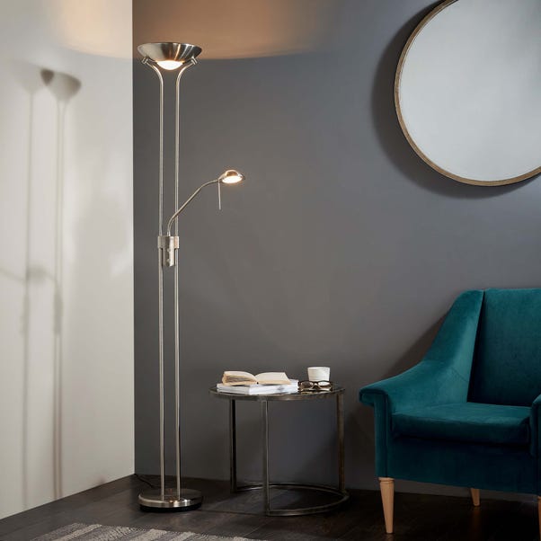 Vogue Rome Father And Child Floor Lamp Satin Nickel image 1 of 9