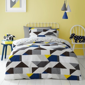 Graphic Geo 100% Cotton Duvet Cover and Pillowcase Set