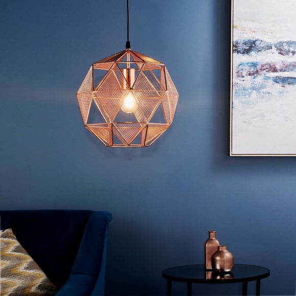 dunelm copper pendant light