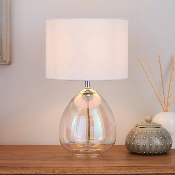 Bev Iridescent Glass Table Lamp | Dunelm