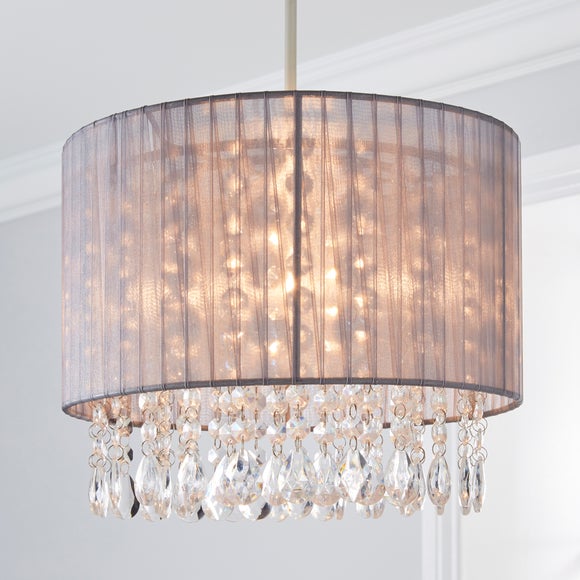 Grey chandelier light deals shade