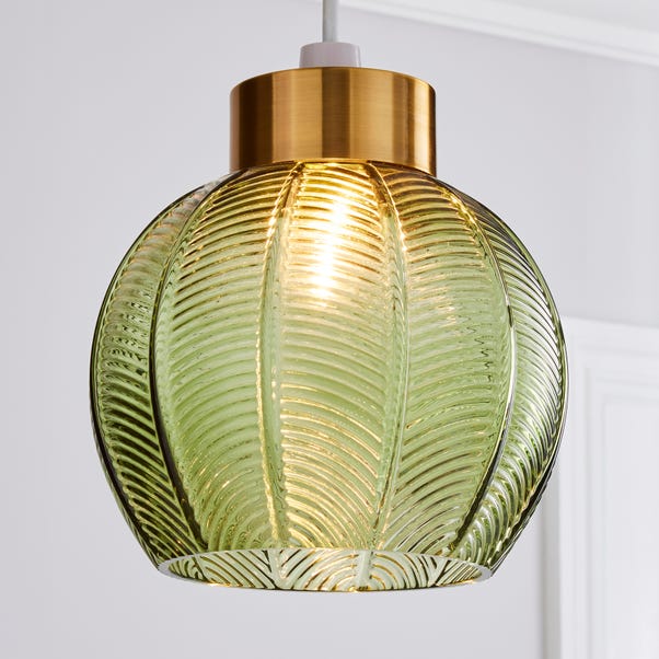 Colleen Green Glass Easy Fit Pendant, Green Glass Pendant Light Shades