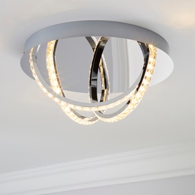 Serena 3 Light Integrated LED Hoops Flush Ceiling Fitting
