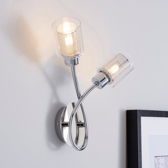 dunelm wall lights chrome