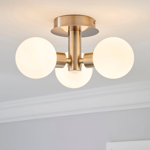 Hamptworth 3 Light Frosted Glass Semi-Flush Ceiling Fitting image 1 of 7