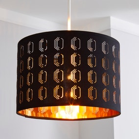 Muscat Drum Lamp Shade 30cm Black