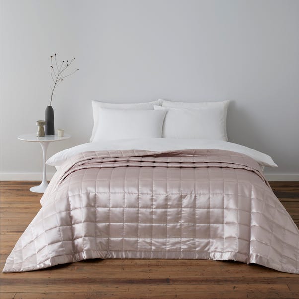 Nancy Pink Satin Quilted Bedspread image 1 of 4