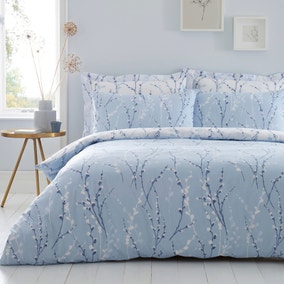 Belle Blue Reversible Duvet Cover and Pillowcase Set