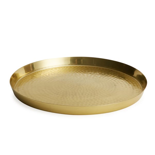 Gold Metal Hammered Tray Gold