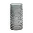 Geo Embossed Glass Cylinder Vase Grey
