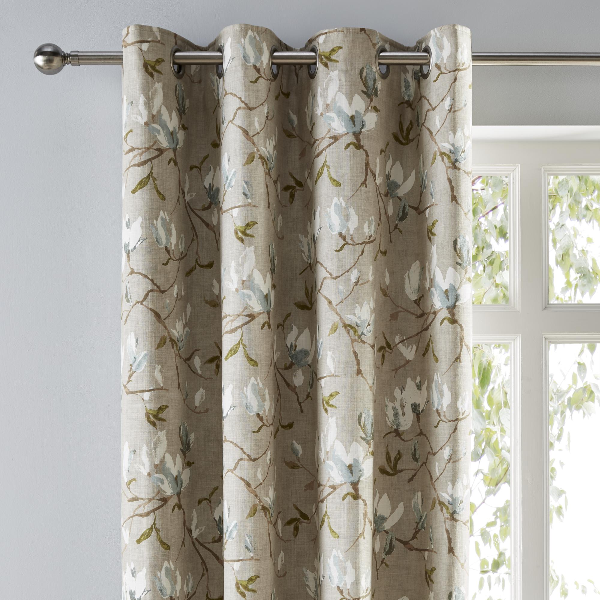 Magnolia Green Eyelet Curtains | Dunelm