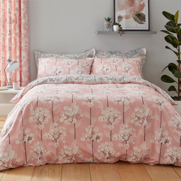 blush and grey duvet set